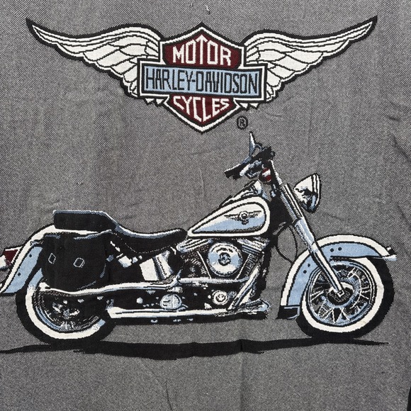 Harley Davidson Throw Blanket‎ 66"x45" Logo Fringe Classic Biker - Picture 1 of 5